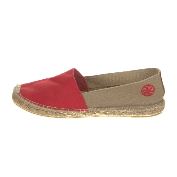 Tory Burch Deep Pink/Red Leather Espadrille Flats Cap Toe  Tory Burch Red Espadrille Flats main image 2